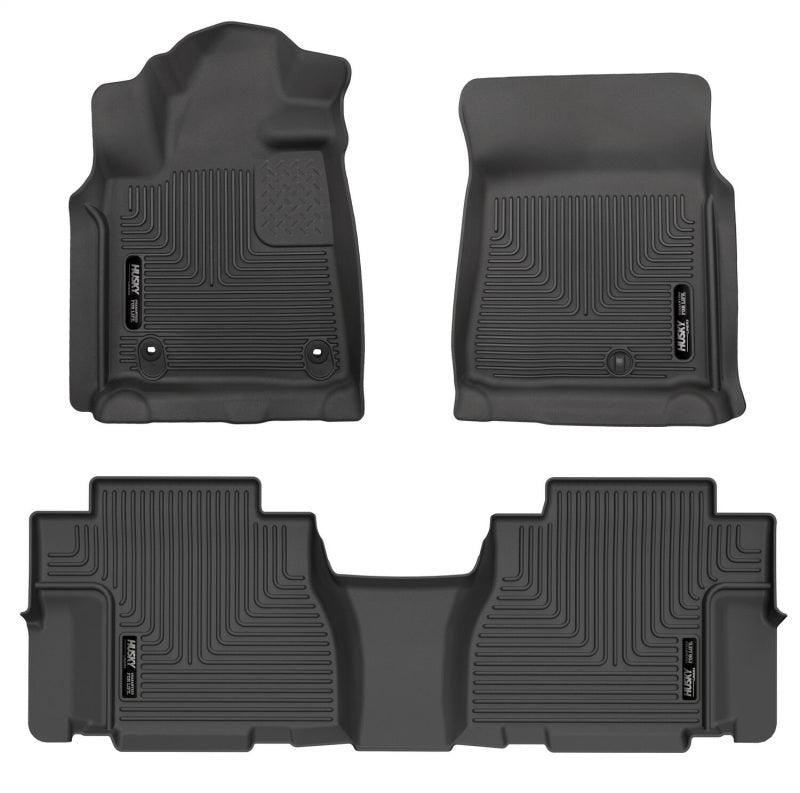 Husky Liners 12-22 Toyota Sequoia Weatherbeater Front & 2nd Seat Floor Liners - Black - Corvette Realm