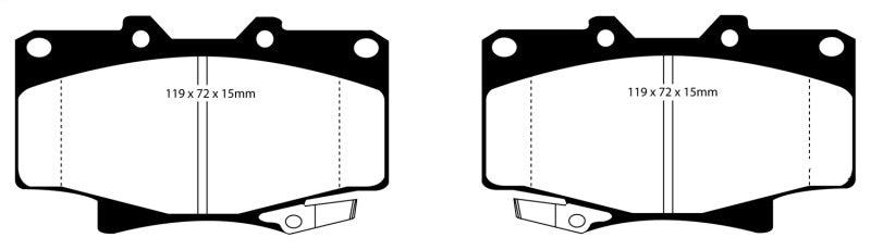 EBC 96-97 Lexus LX450 4.5 Greenstuff Front Brake Pads - Corvette Realm