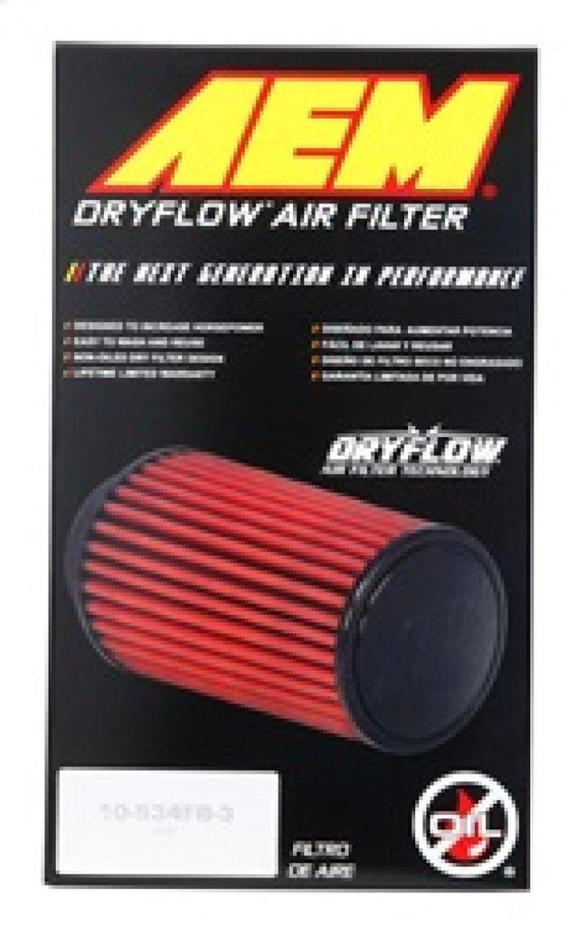 AEM DryFlow Air Filter AIR FILTER KIT 2.5in X 9in DRYFLOW - Corvette Realm