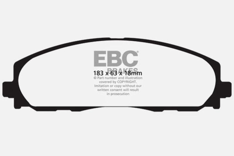 EBC 2016+ Chrysler Pacifica (Ru) 3.6L Extra Duty Front Brake Pads - Corvette Realm