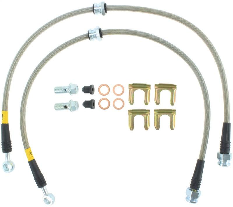 StopTech 95-99 Mitsubishi Eclipse Stainless Steel Front Brake Lines - Corvette Realm