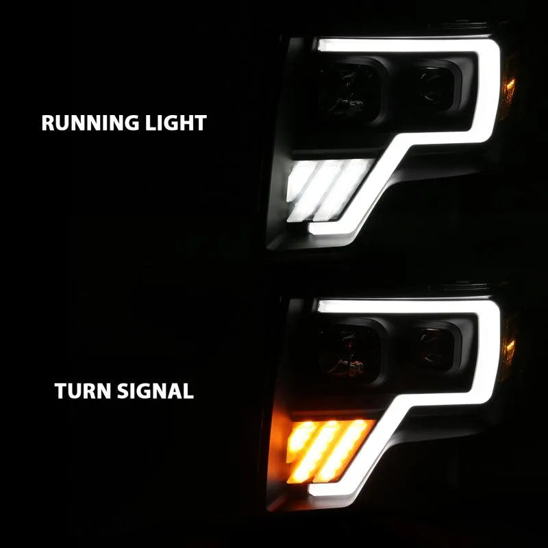 ANZO 2009-2013 Ford F-150 Projector Light Bar G4 Switchback H.L.Black Amber - Corvette Realm