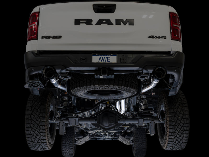 AWE Tuning 2025+ RAM 1500 RHO 3.0 I6 TT 0FG Dual Rear Exit Catback Exhaust - Diamond Black Tips