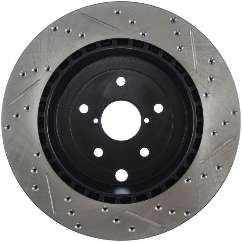 StopTech 08+ Subaru STI (Will Not Fit 05-07) Slotted & Drilled Sport Brake Rotor - Corvette Realm