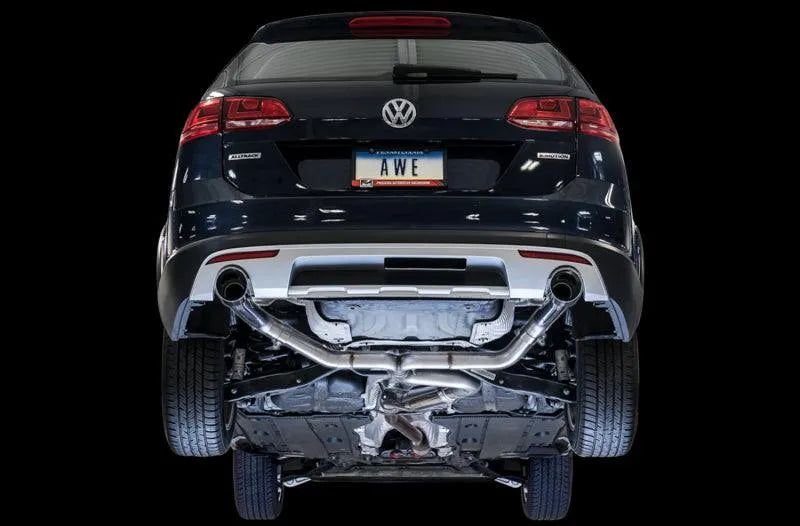 AWE Tuning VW MK7 Golf Alltrack/Sportwagen 4Motion Track Edition Exhaust - Polished Silver Tips - Corvette Realm