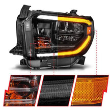 Load image into Gallery viewer, ANZO 2014-2017 Toyota Tundra LED Crystal Headlights w/ Switchback Black Housing w/ DRL - Corvette Realm