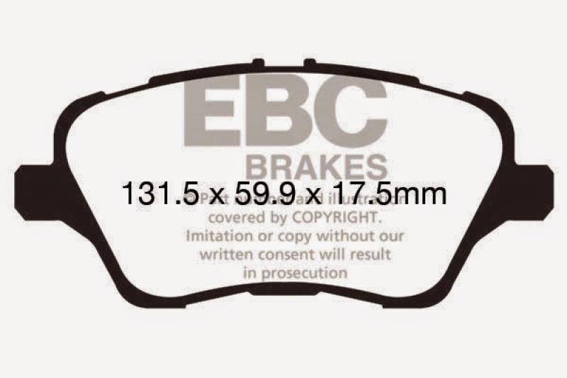EBC 13+ Ford Fiesta 1.6 Turbo ST Redstuff Front Brake Pads - Corvette Realm