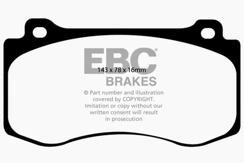 EBC 05-10 Chrysler 300C 6.1 SRT8 Yellowstuff Front Brake Pads (Excl 6 Piston Calipers) - Corvette Realm