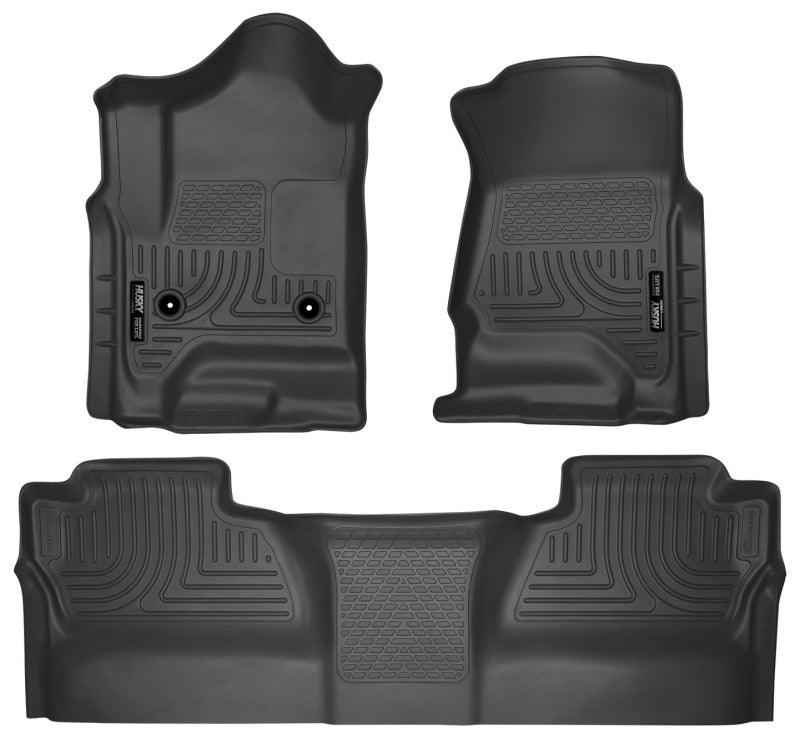 Husky Liners 14 Chevrolet Silverado/GMC Sierra WeatherBeater Black Front & 2nd Seat Floor Liners - Corvette Realm