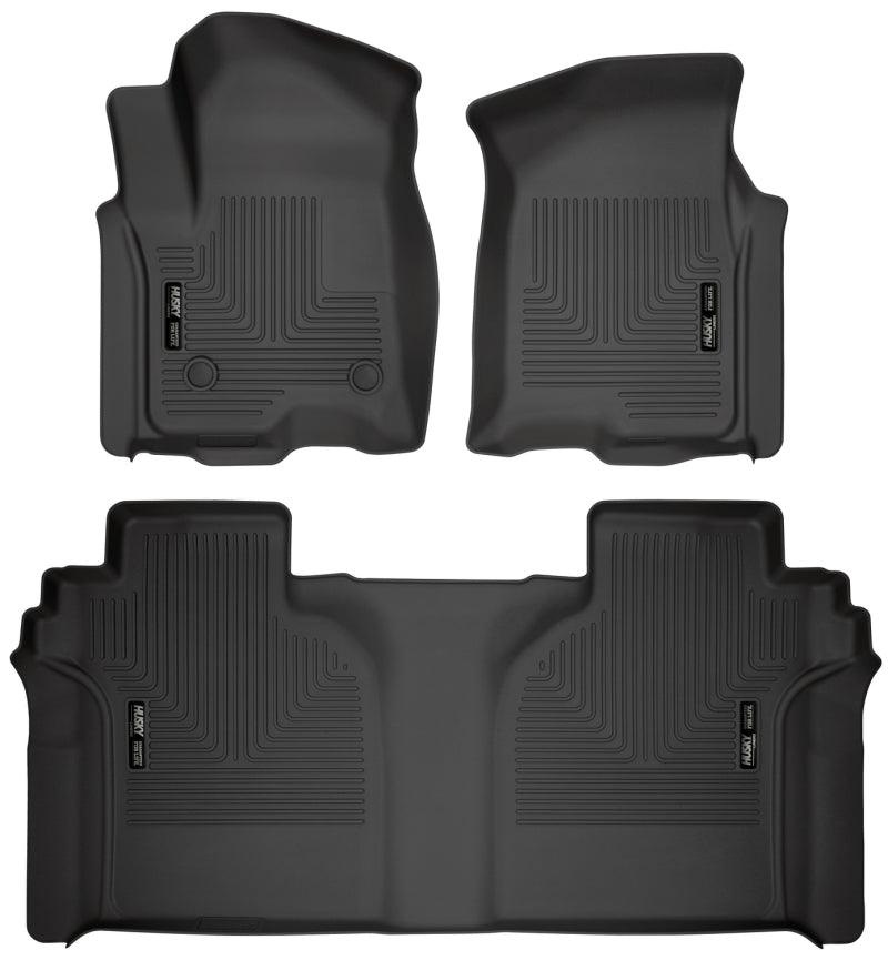 Husky Liners 19-23 Chevrolet Silverado 1500 Crew Cab WeatherBeater Blk Front & 2nd Seat Floor Liners - Corvette Realm