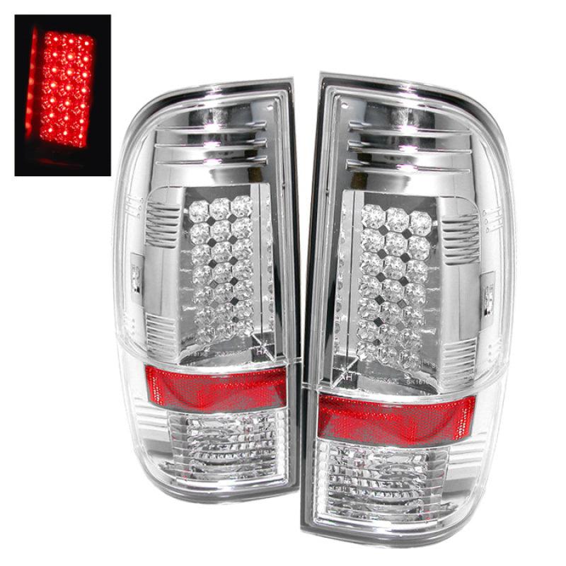 Spyder Ford Super Duty 08-15 LED Tail Lights Chrome ALT-YD-FS07-LED-C - Corvette Realm