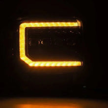 Load image into Gallery viewer, AlphaRex 14-18 GMC Sierra NOVA LED Proj Headlights Plnk Style Alpha Blk w/Activ Light/Seq Signal/DRL - Corvette Realm