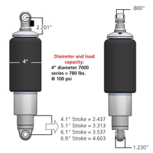 Load image into Gallery viewer, Ridetech HQ Series Rear ShockWaves 4.1in Travel 4in dia Rolling Sleeve .625 Bearing/.625 Bearing - Corvette Realm