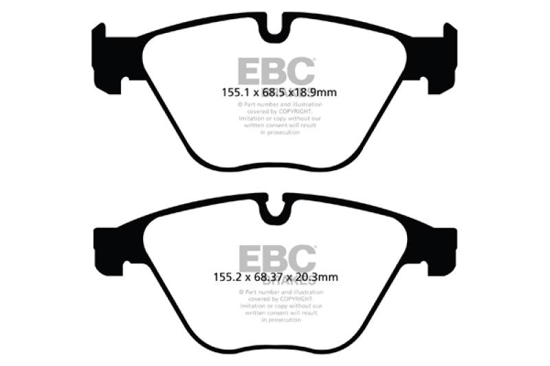 EBC 10+ BMW 535i 3.0 Turbo (F10) Yellowstuff Front Brake Pads - Corvette Realm