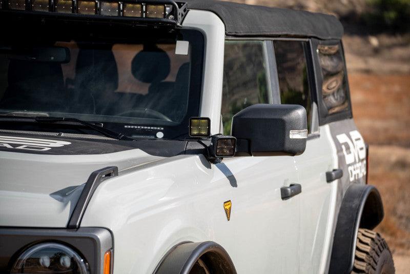 DV8 Offroad 2021 Ford Bronco A Pillar Dual Light Pod Drop Mounts - Corvette Realm