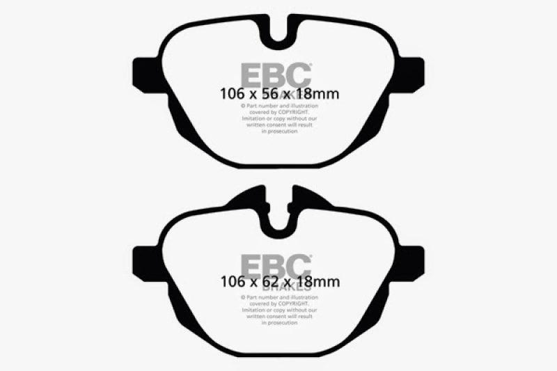 EBC 11+ BMW X3 2.0 Turbo (F25) Redstuff Rear Brake Pads - Corvette Realm
