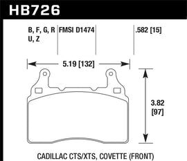 Hawk C7 Corvette DTC-60 Front Brake Pads