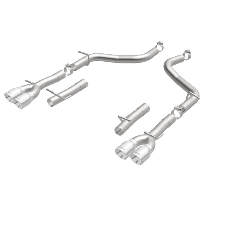 MagnaFlow Axle-Back, SS, 2.5in, Quad Split Rear 3.5in Tip 2015 Dodge Challenger 3.6L V6