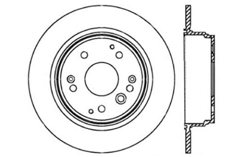 StopTech 04-08 Acura TL / 03-09 honda Element Slotted & Drilled Left Rear Rotor - Corvette Realm