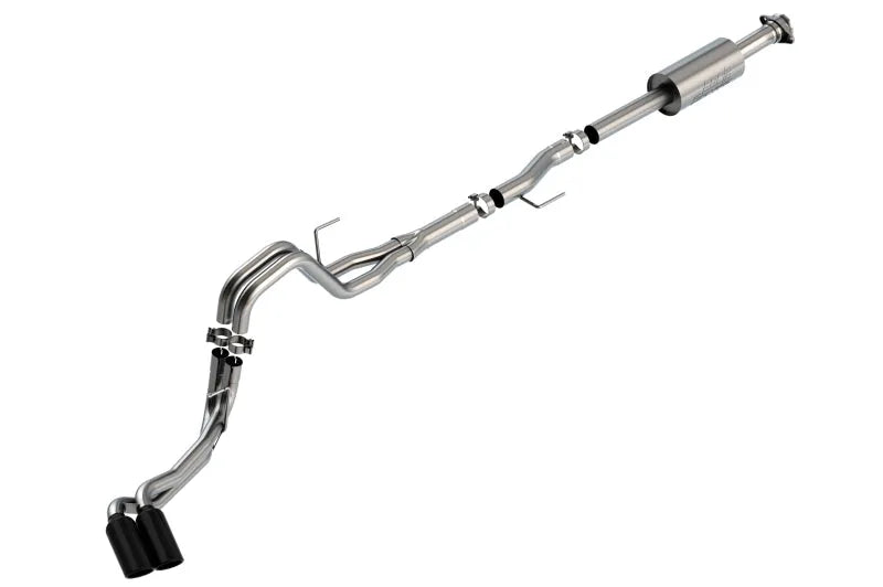 Borla F-150 21-25 2.7L/3.5L 4dr CC SB EC STB Lar/KingR/Plnm/LTD 3/2.25 DSE Cat-Back Exhaust S-Type Black Chrome Tips