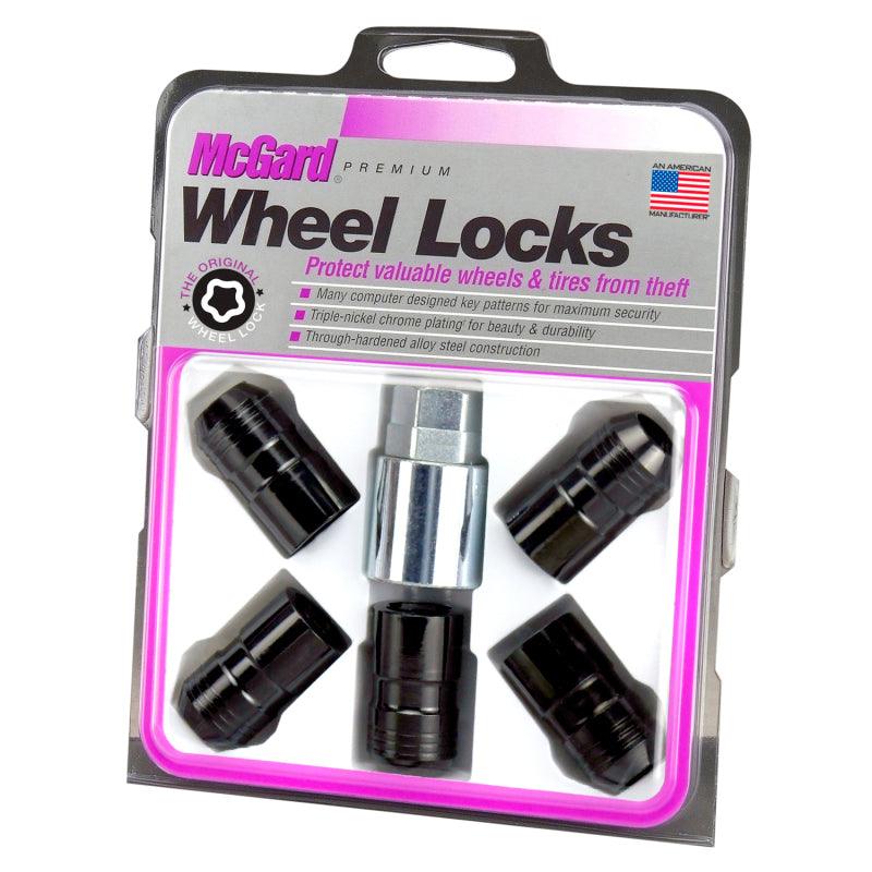 McGard Wheel Lock Nut Set - 5pk. (Cone Seat) M14X1.5 / 22mm Hex / 1.639in OAL - Black - Corvette Realm