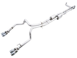 AWE Tuning 4th Gen GM 1500 6.2L 0FG Catback Split Rear Exit (w/ Bumper Cutouts) - Quad Chrome Tips - Corvette Realm