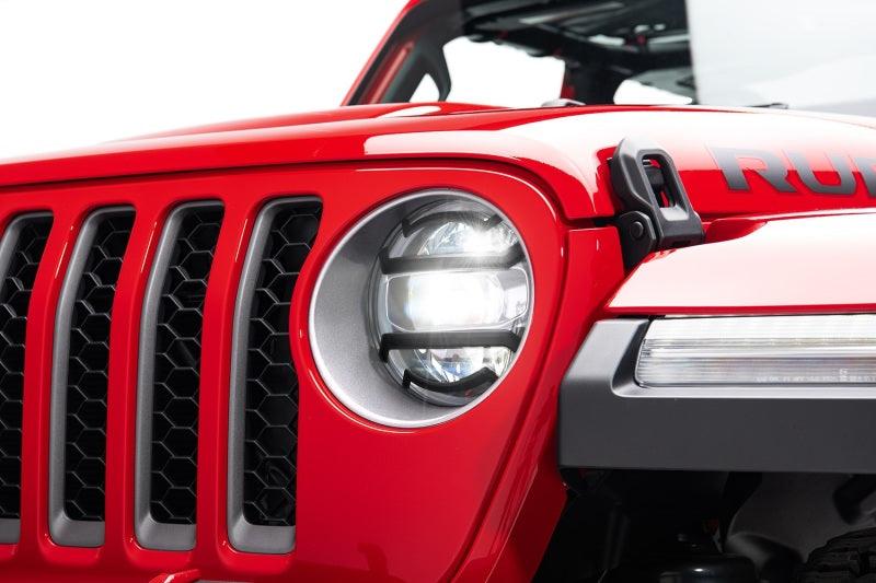 Rugged Ridge 18-20 Jeep Wrangler JL / 2020 Jeep Gladiator JT Black Elite Headlight Guards Black - Corvette Realm