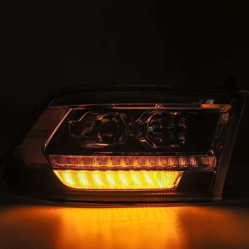 AlphaRex 09-18 Dodge Ram 1500HD PRO-Series Proj Headlights Plank Style Alpha Black w/Seq Signal/DRL - Corvette Realm