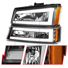 Load image into Gallery viewer, ANZO 2003-2006 Chevrolet Silverado 1500 Crystal Headlights w/ Light Bar Black Housing - Corvette Realm