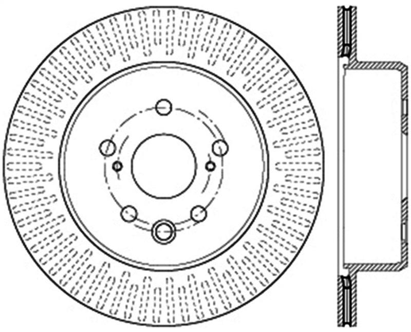 StopTech 13-14 Lexus GS300/350/400/430 Slotted Sport Rear Left Brake Rotor - Corvette Realm