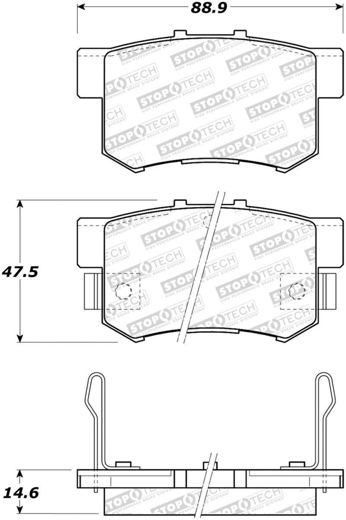 StopTech Performance 2000-2009 Honda S2000 Rear Sport Brake Pads - Corvette Realm