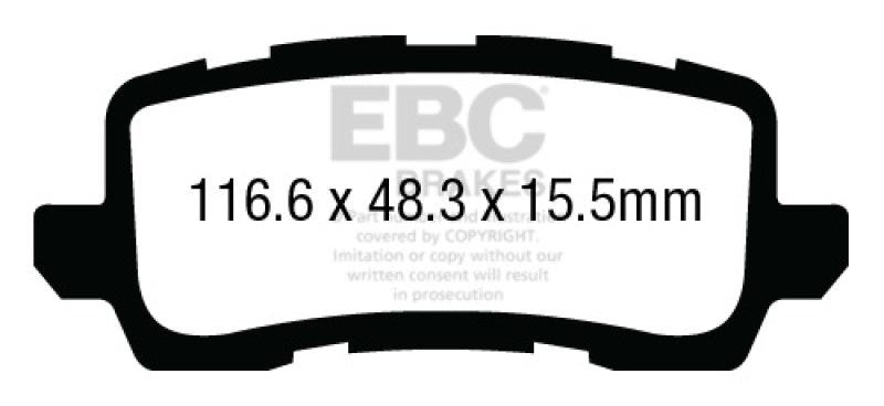 EBC 13+ Acura RLX 3.5 Redstuff Rear Brake Pads - Corvette Realm