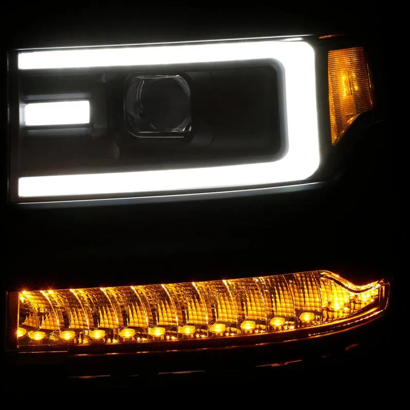 ANZO 16-17 Chevy Silverado 1500 Prjctr. Headlight Plank Styl. w/Amber (Only Work w/HID Equip. Truck) - Corvette Realm