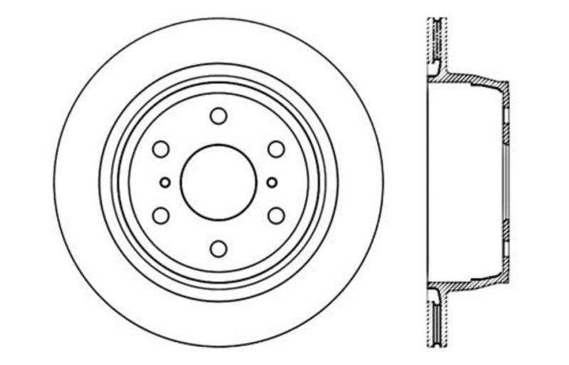 StopTech 07-10 GMC Sierra (w/ Rear Drum) / 07-09 GMC Yukon Rear Left Slotted & Drilled Rotor - Corvette Realm