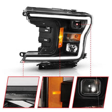 Load image into Gallery viewer, ANZO 2018-2019 Ford F-150 Projector Plank Style H.L. Black Amber (Without Switchback) - Corvette Realm