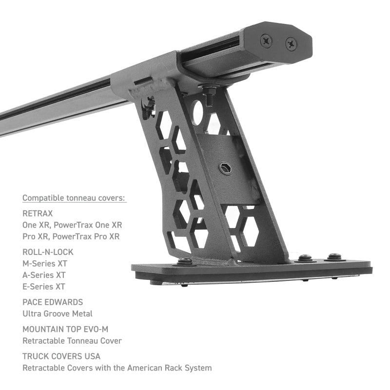 Go Rhino 15-22 Ford F-150 / 07-21 Toy. Tundra XRS Cross Bars Kit - Tex Blk (Attch Tonneau Cvr T-Trk) - Corvette Realm