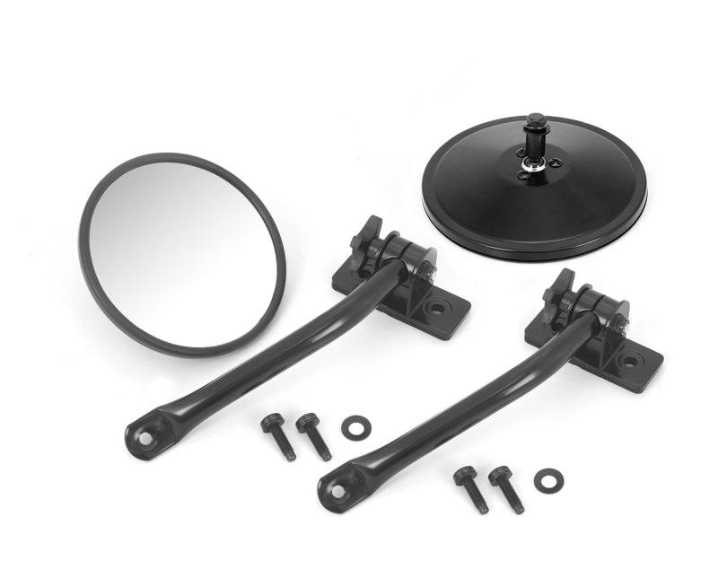 Rugged Ridge 97-18 Jeep Wrangler Black Round Quick Release Mirror - Corvette Realm