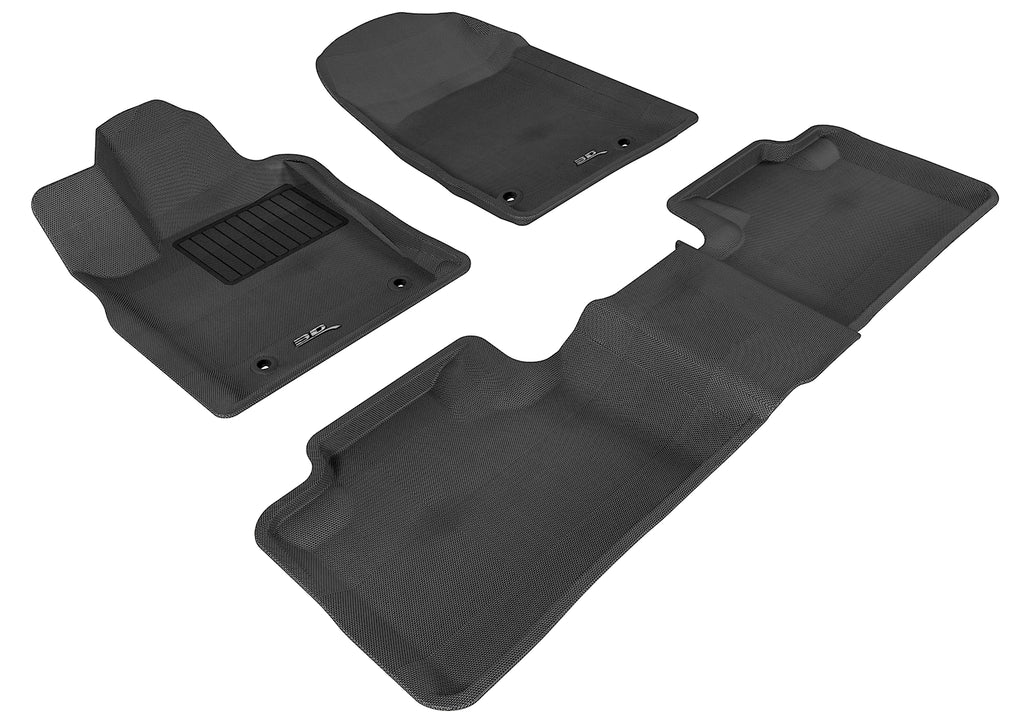 3D MAXpider 2012-2023 Dodge Durango Kagu 1st & 2nd Row Floor Mats - Black