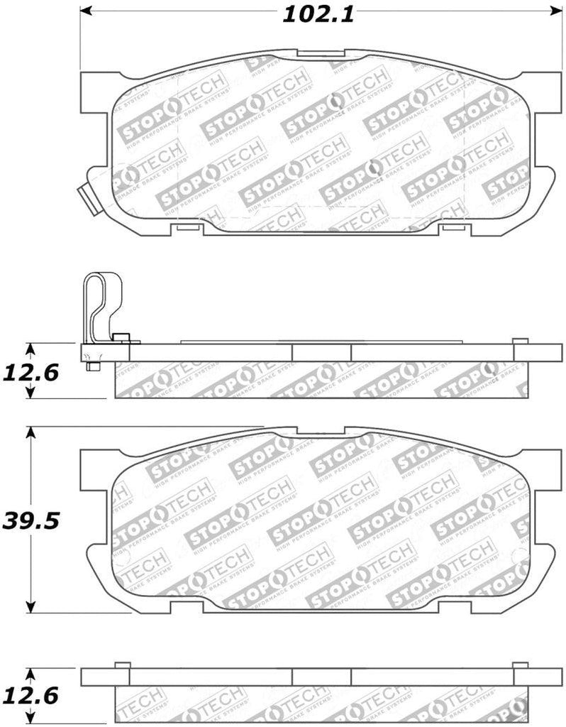 StopTech Street Touring 01-05 Miata w/ Sport Suspension Rear Brake Pads D891 - Corvette Realm