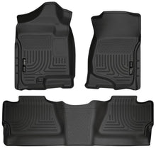 Load image into Gallery viewer, Husky Liners 07-12 Chevy Silverado/GMC Sierra Crew Cab WeatherBeater Combo Black Floor Liners - Corvette Realm