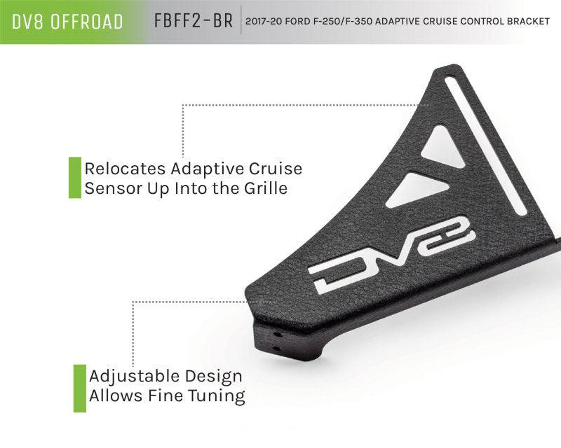 DV8 Offroad 2017+ Ford F/250/350 Adaptive Cruise Control Relocation Bracket - Corvette Realm
