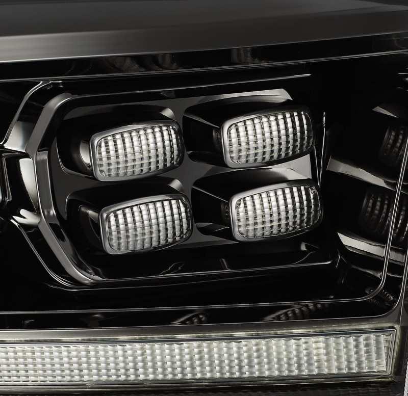 AlphaRex 09-18 Dodge Ram 2500HD LUXX LED Proj Headlights Plank Style Black w/Seq Signal/Smoked DRL - Corvette Realm
