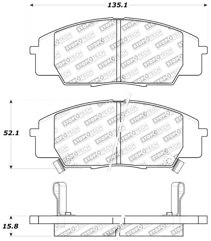 StopTech Performance 00-09 S2000/06+ Civic Si/02-06 RSX-S (non base) Front Brake Pads - Corvette Realm