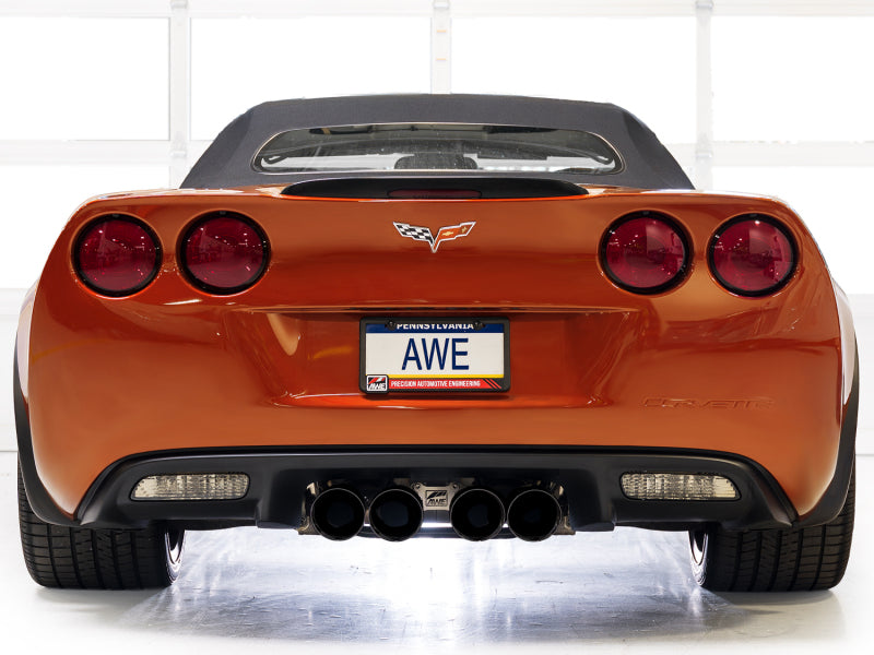 AWE Tuning 05-07 C6 Chevrolet Corvette 6.0L Track Edition Axleback Exhaust w/ Diamond Black Tips