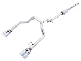 AWE Tuning 4th Gen GM 1500 5.3L 0FG Catback Split Rear Exit (w/ Bumper Cutouts) - Quad Chrome Tips - Corvette Realm
