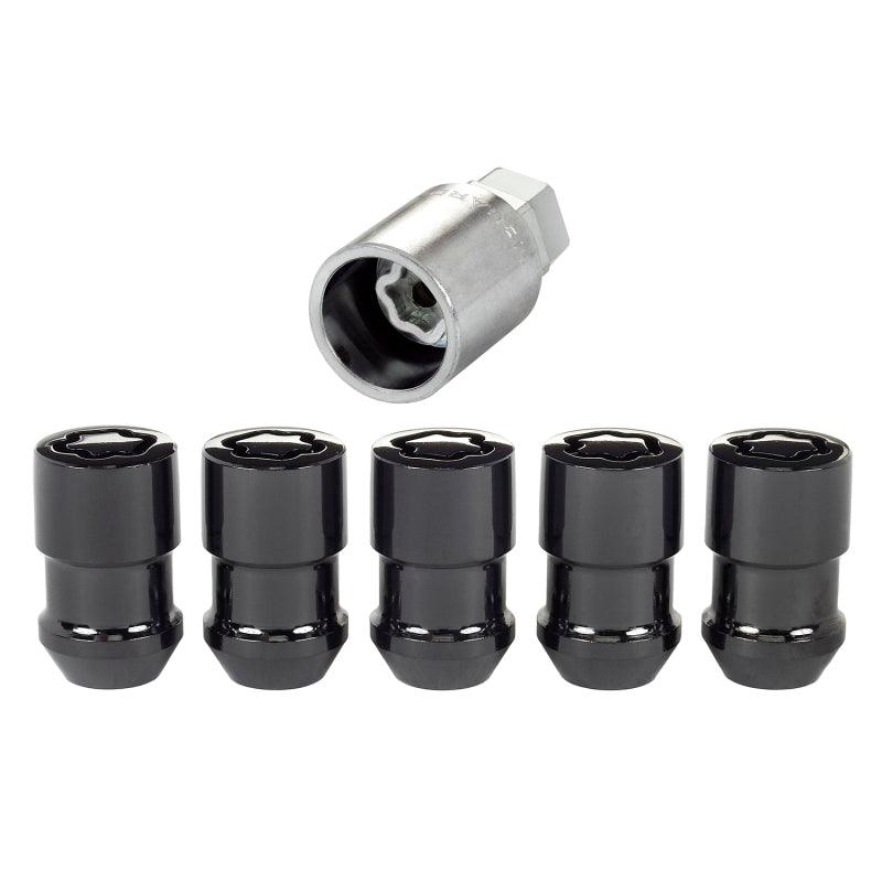 McGard Wheel Lock Nut Set - 5pk. (Cone Seat) 1/2-20 / 3/4 &13/16 Dual Hex / 1.46in. Length - Black - Corvette Realm