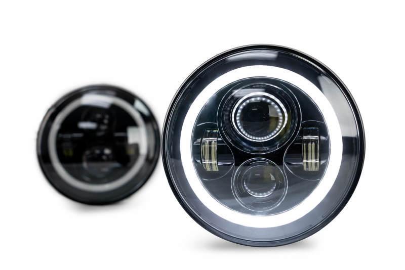 DV8 Offroad 07-18 Jeep Wrangler JK LED Projector Headlights w/ Angel Eyes - Corvette Realm