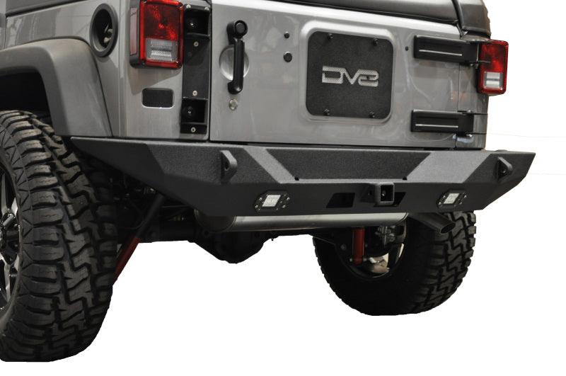 DV8 Offroad 07-18 Jeep Wrangler JK Full Length Rear Bumper w/ Lights - Corvette Realm