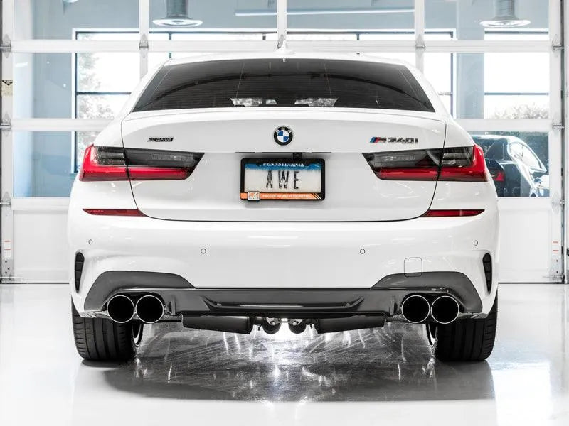 AWE Tuning 2019+ BMW M340i (G20) Track Edition Exhaust - Quad Chrome Silver Tips - Corvette Realm