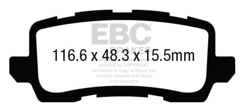EBC 13+ Acura RLX 3.5 Yellowstuff Rear Brake Pads - Corvette Realm
